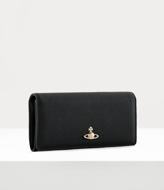 Vivienne Westwood Saffiano Classic Credit Card Wallet in BLACK